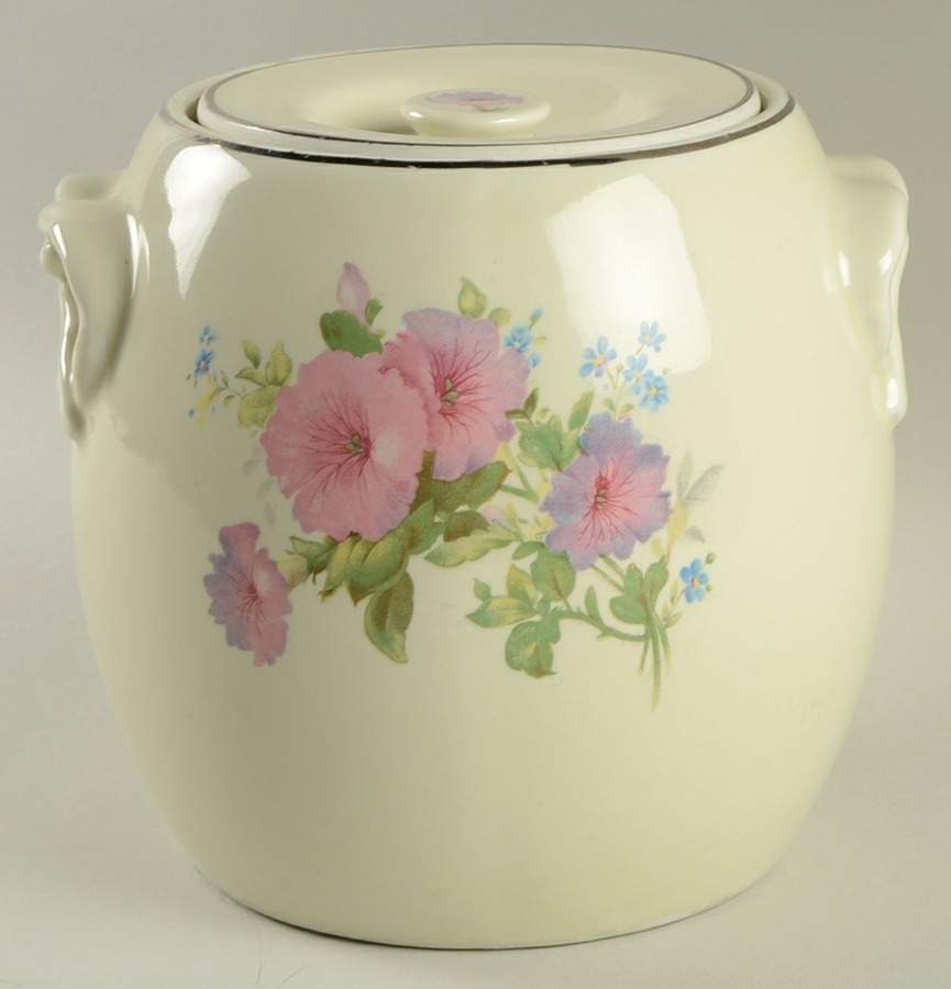 Pastel Morning Glory Pretzel Jar & Lid by Hall-1