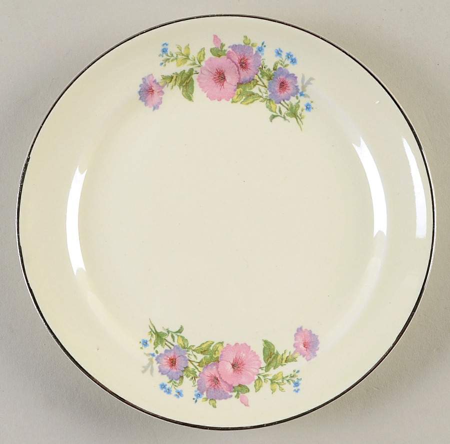 Pastel Morning Glory Bread & Butter Plate by Hall-1