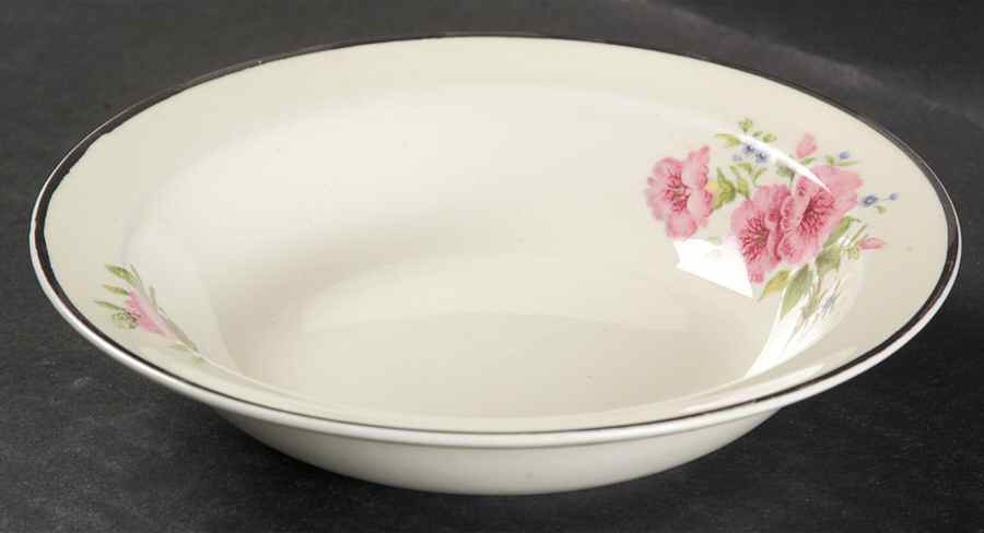 Pastel Morning Glory Rim Fruit/Dessert (Sauce) Bowl by Hall-1