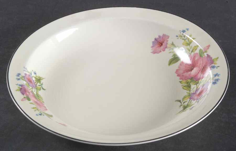 Pastel Morning Glory Rim Soup Bowl by Hall-1