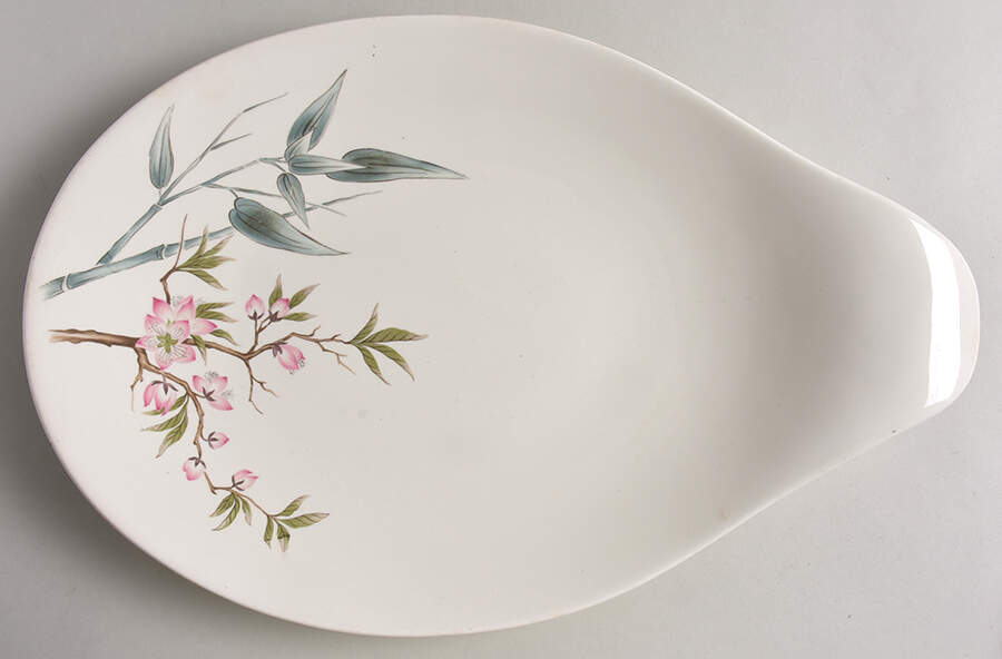 Peach Blossom (Classic Shape) 15" Oval Serving Platter by Hall-1