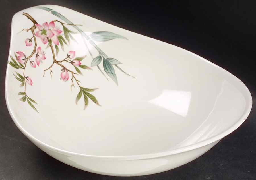 Peach Blossom (Classic Shape) 11" Lugged Oval Baker/Vegetable Bowl by Hall-1
