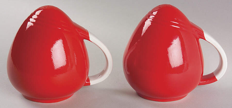 Pert Chinese Red Sani-Grid Salt & Pepper Set by Hall-1
