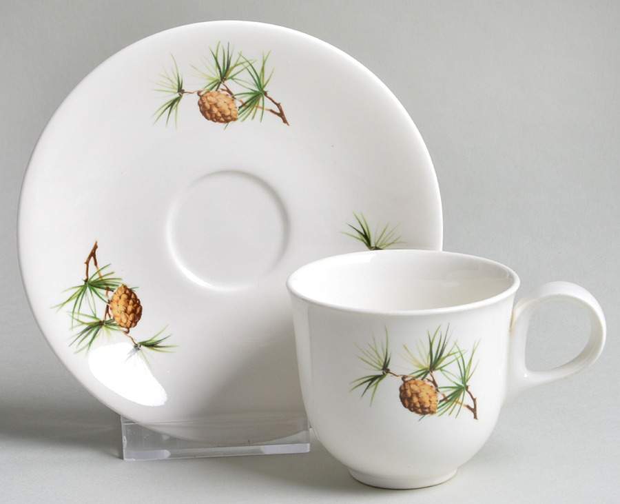 Pinecone After Dinner Cup and Saucer Set by Hall-1