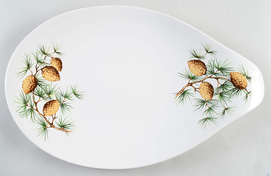 Pinecone 17" Oval Serving Platter by Hall-1