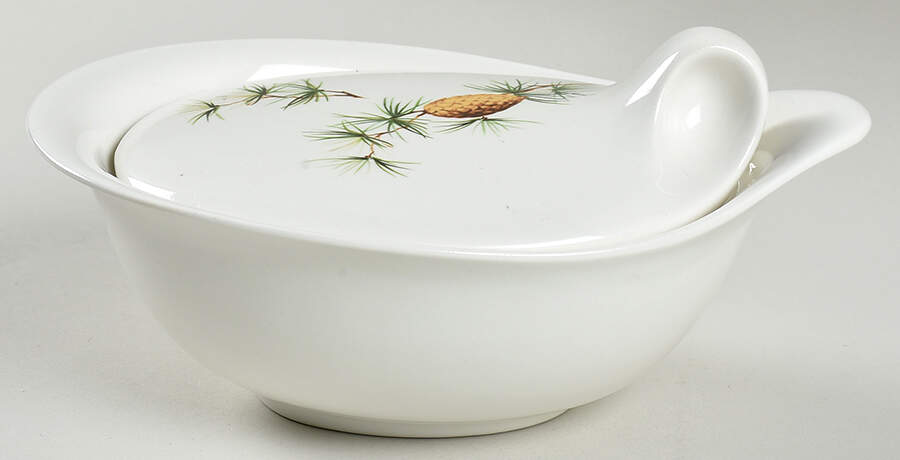 Pinecone Handled Marmite & Lid by Hall-1