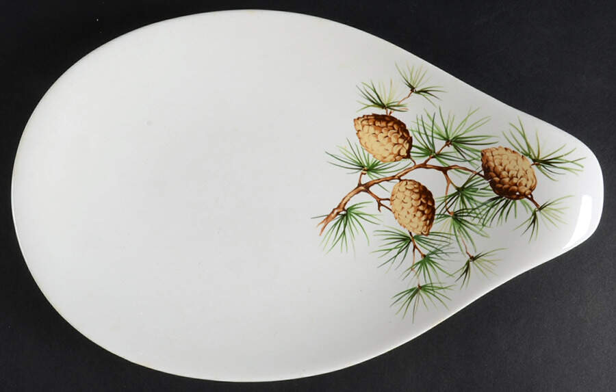 Pinecone 12" Oval Serving Platter by Hall-1