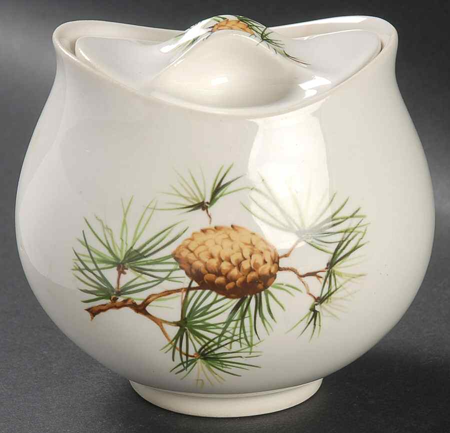 Pinecone Sugar Bowl & Lid by Hall-1