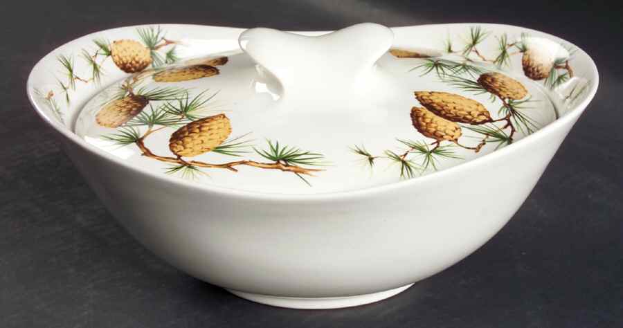 Pinecone 1.25 Quart Oval Covered Casserole by Hall-1