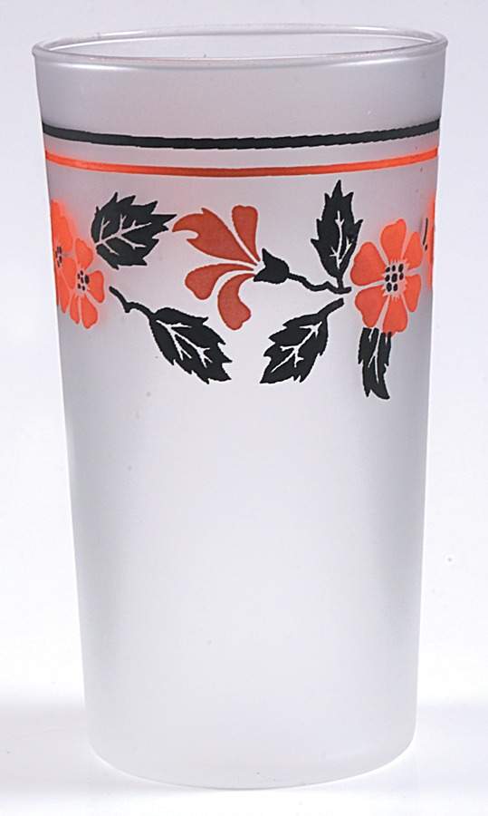 Red Poppy (Platinum Ring) 12 Oz Glassware Frosted Tumbler by Hall-1