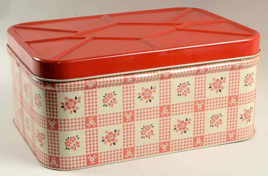 Red Poppy (Platinum Ring) Metal Bread Box by Hall-1