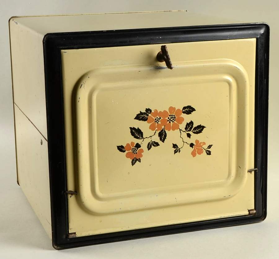 Red Poppy (Platinum Ring) Metal Bread Box by Hall-1