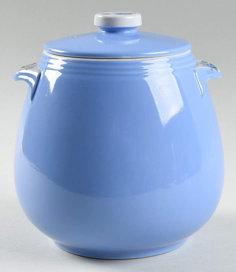 Rose Parade Bean Pot & Lid by Hall-1
