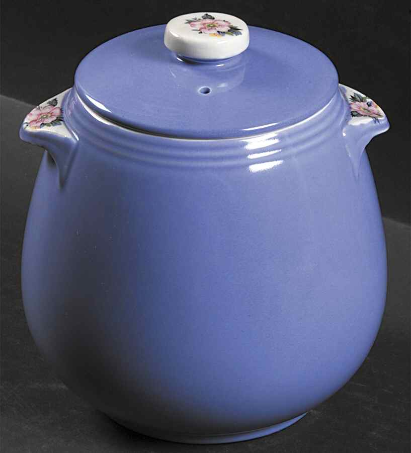 Rose Parade Bean Pot & Lid by Hall-1