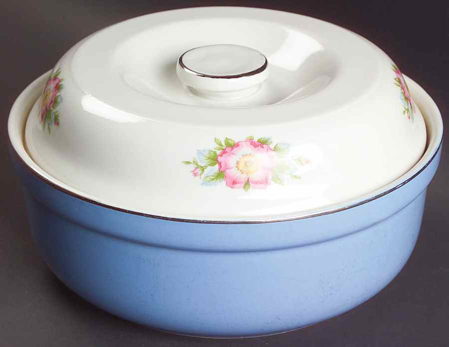 Royal Rose 2 Qt Thick Rim Round Covered Casserole by Hall-1