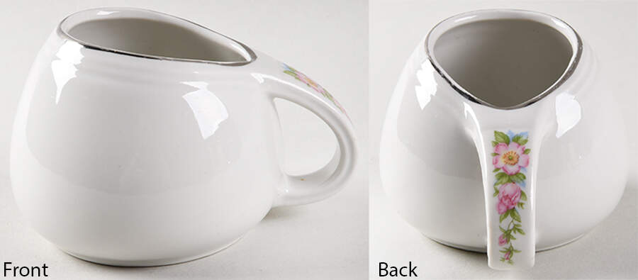 Rose White Sani-Grid Open Sugar Bowl by Hall-1