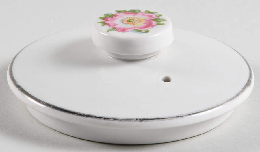Rose White Lid for Tab Handle Bean Pot by Hall-1