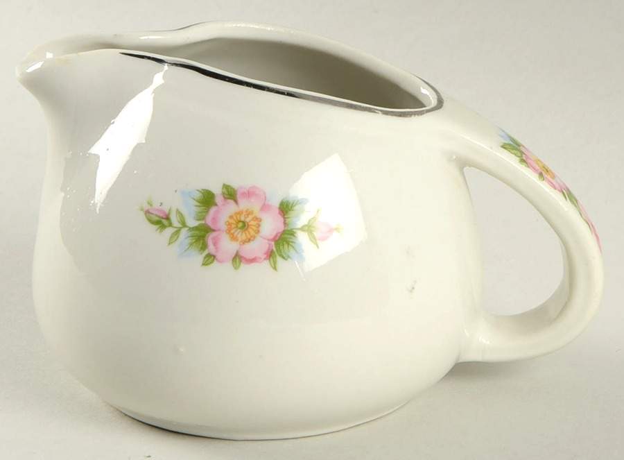 Rose White Sani-Grid Creamer by Hall-1