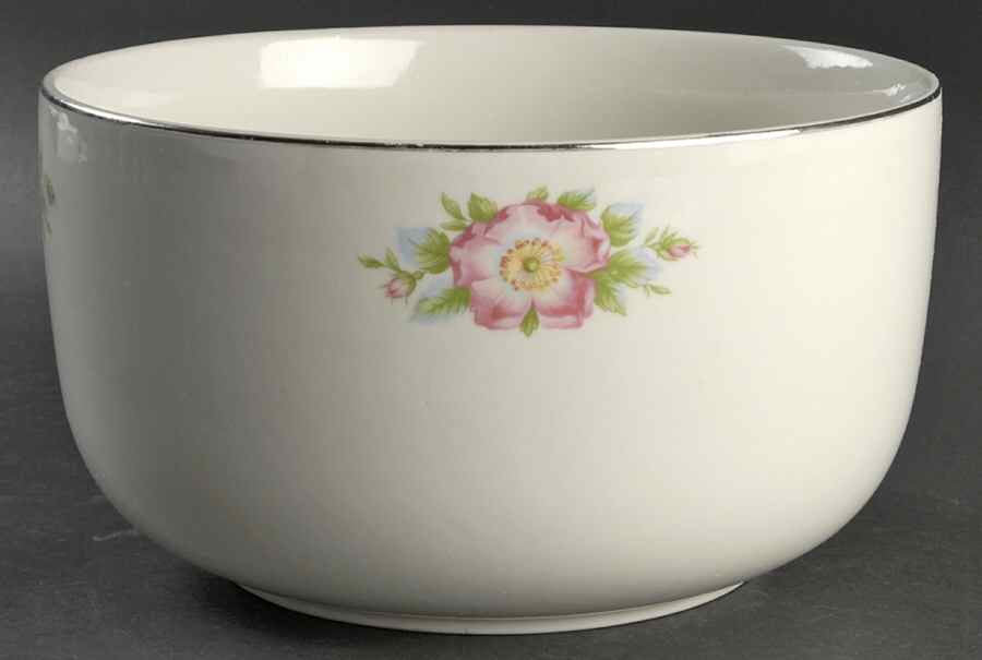 Rose White 9" Sani-Grid Bowl (Embossed Rings) by Hall-1