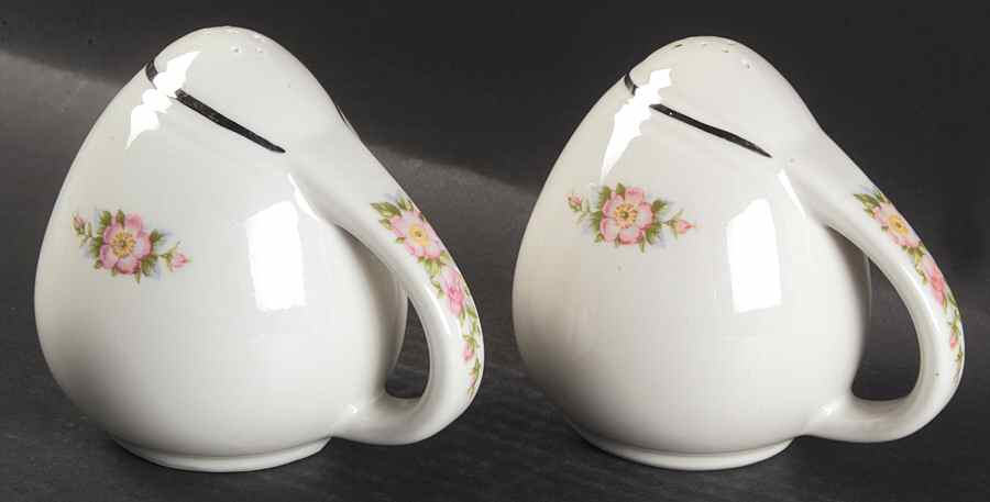 Rose White Sani-Grid Salt & Pepper Set by Hall-1