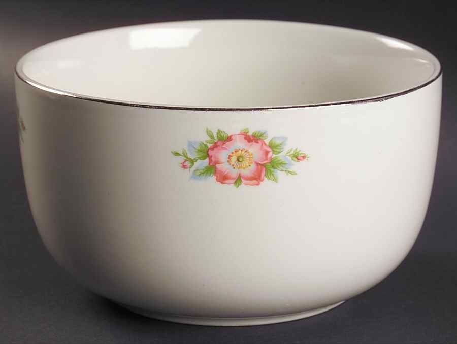 Rose White 7" Straight Sided Bowl (No Embossed Rings) by Hall-1