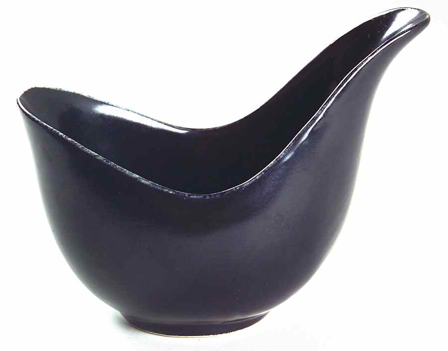 Satin Black Mini Open Sugar Bowl by Hall-1