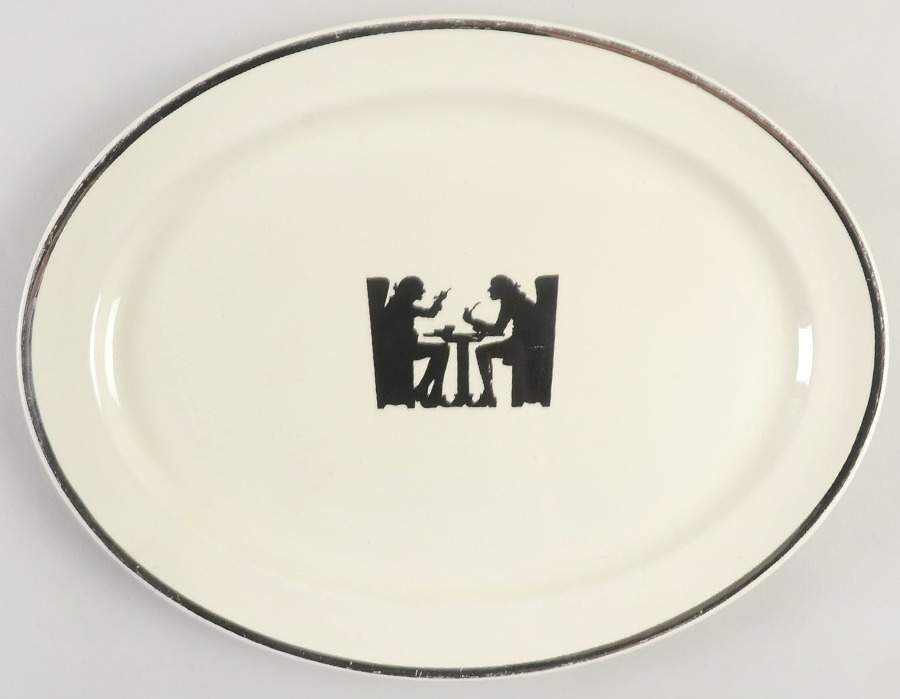 Silhouette 13" Oval Serving Platter by Hall-1