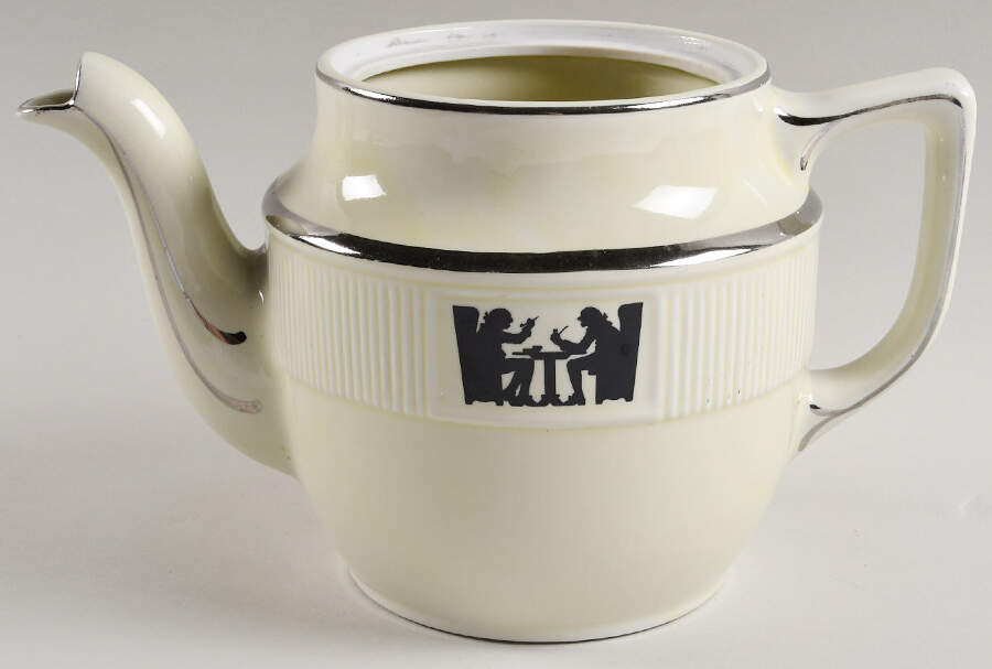 Silhouette Large 8 Cup Medallion Teapot No Lid by Hall-1