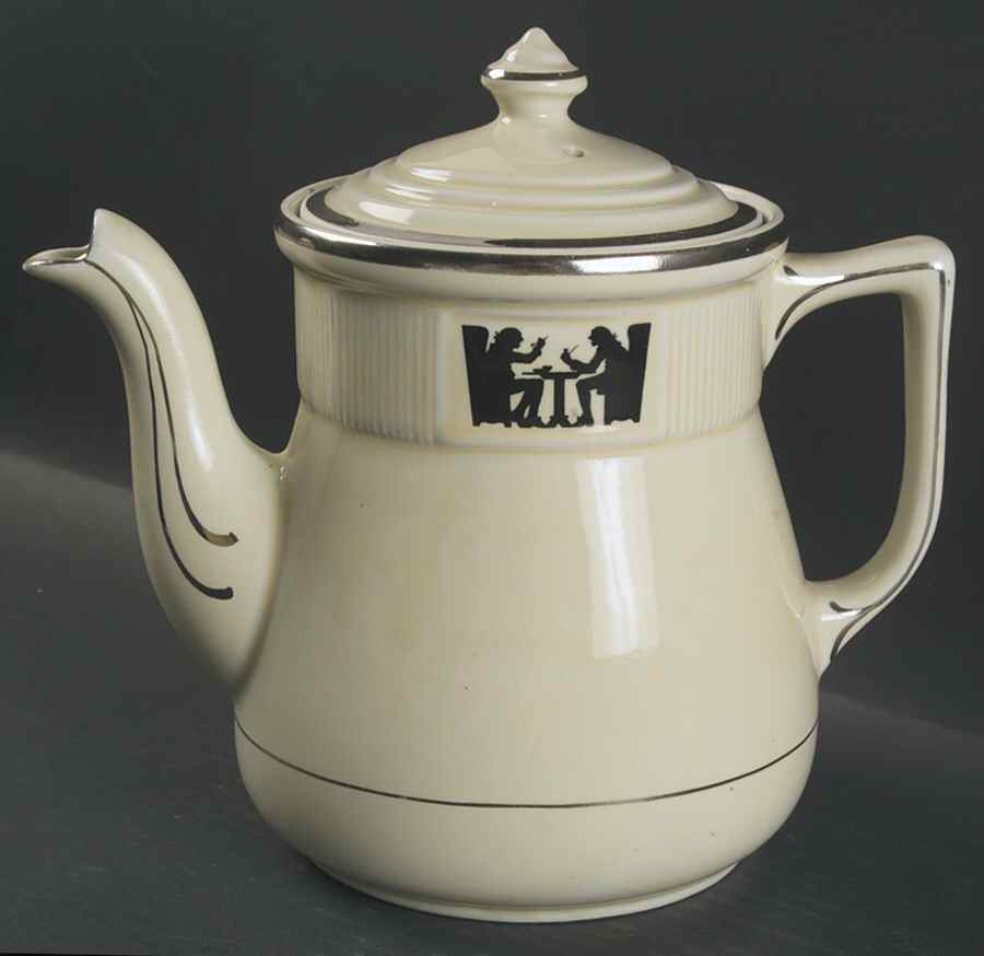 Silhouette 8 Cup Medallion Coffee Pot & Lid by Hall-1