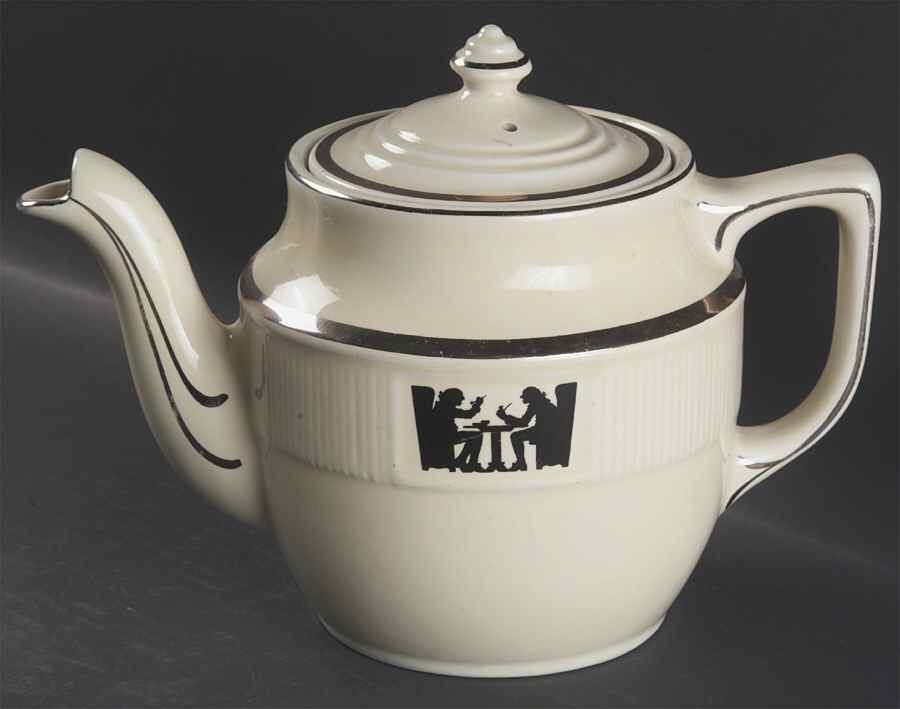Silhouette Large 8 Cup Medallion Teapot & Lid by Hall-1