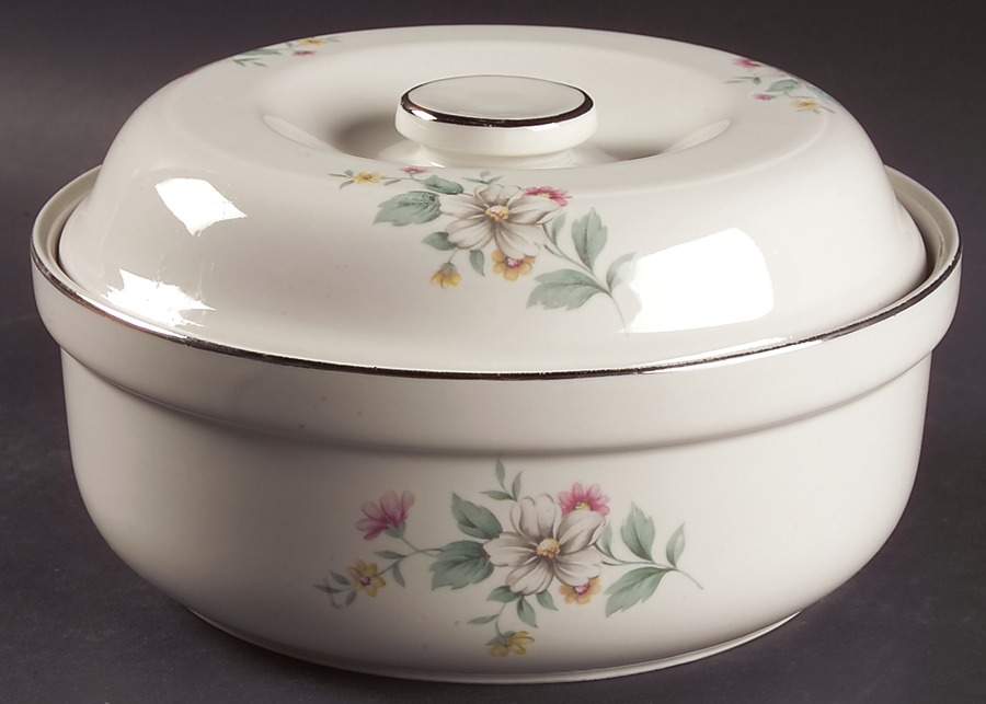 Springtime 2 Qt Thick Rim Round Covered Casserole by Hall-1
