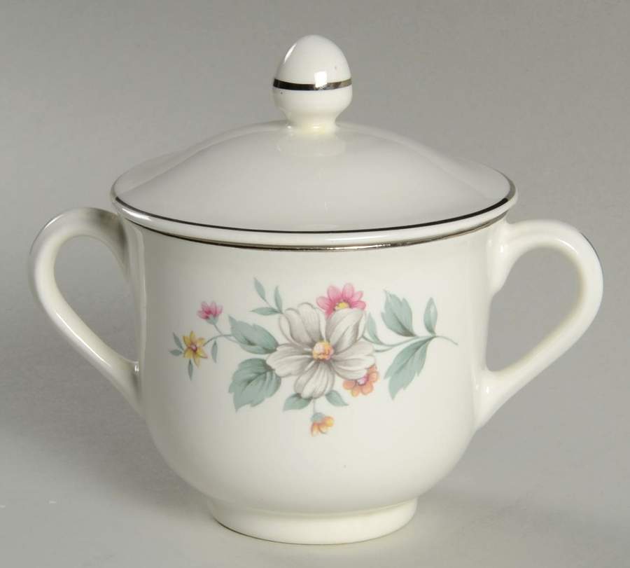 Springtime Modern Shape Sugar Bowl & Lid by Hall-1