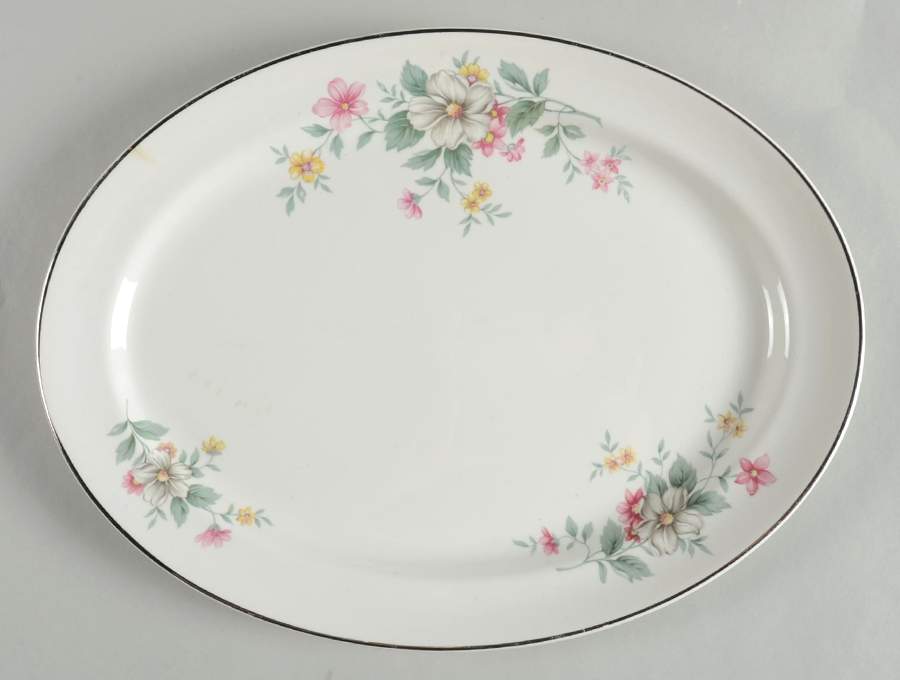 Springtime 13" Oval Serving Platter by Hall-1