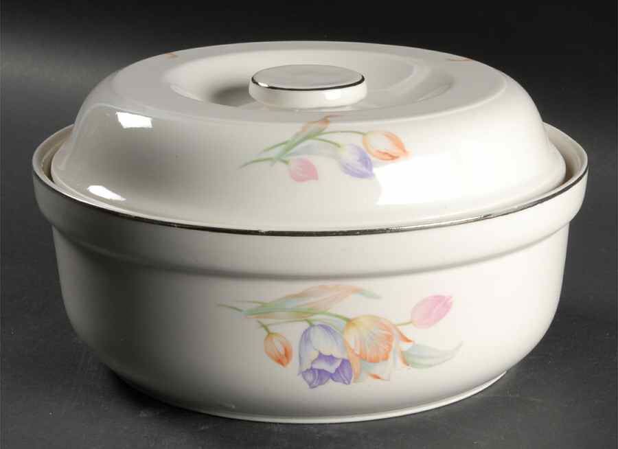 Tulip 2 Qt Thick Rim Round Covered Casserole by Hall-1