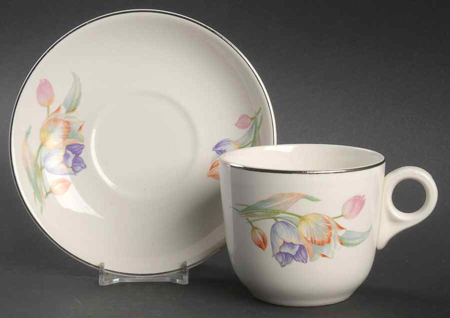 Tulip St Denis Cup & Saucer Set by Hall-1