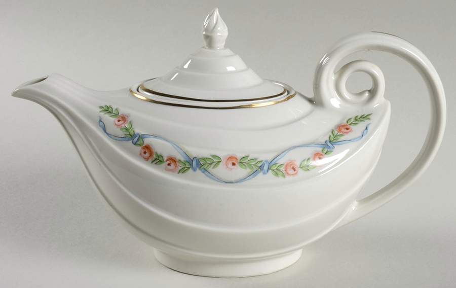 Wildfire (Gold Trim) Aladdin Teapot & Oval Lid by Hall-1