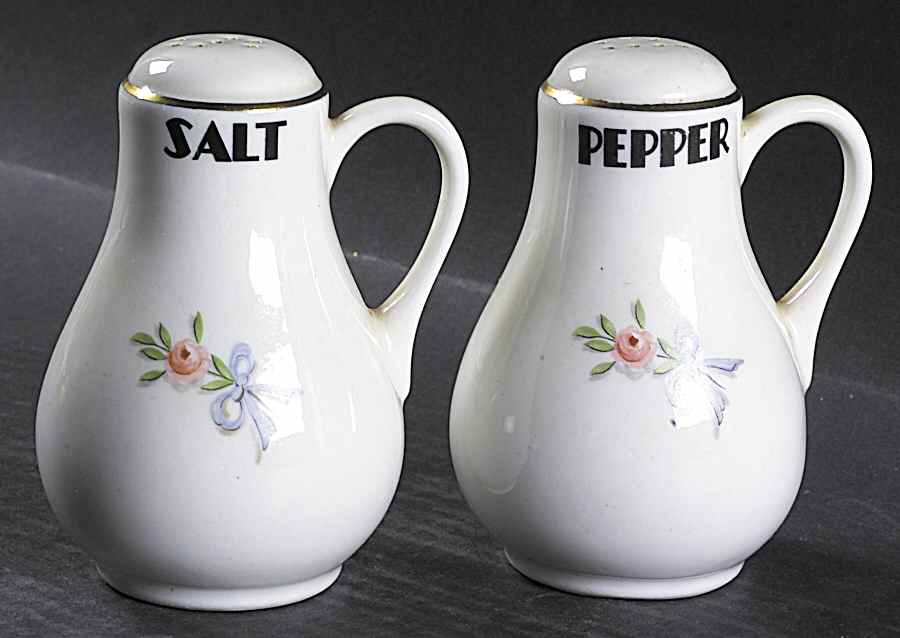 Wildfire (Gold Trim) Handled Salt & Pepper Set by Hall-1