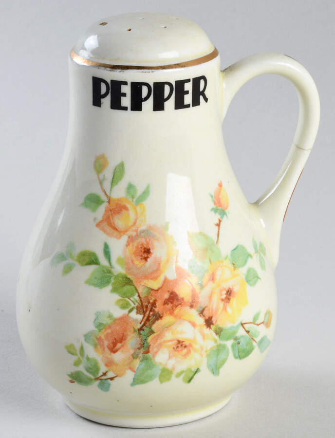 Yellow Rose Handled Pepper Shaker by Hall-1
