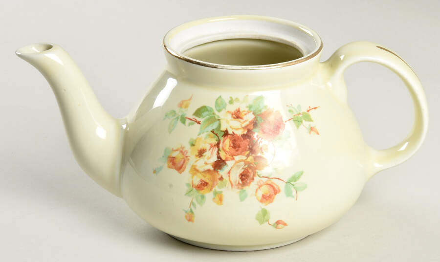 Yellow Rose 10-12 Cup New York Teapot No Lid by Hall-1