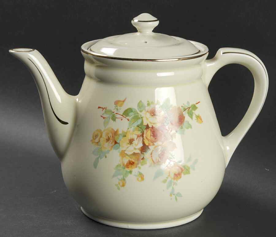 Yellow Rose Norse Coffee Pot & Lid by Hall-1