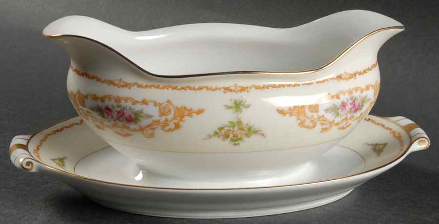 Melody Gravy Boat with Attached Underplate by Holly China-1
