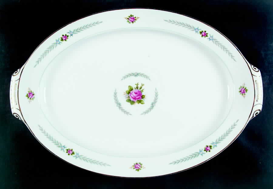 Peacock 17" Oval Serving Platter by Holly China-1