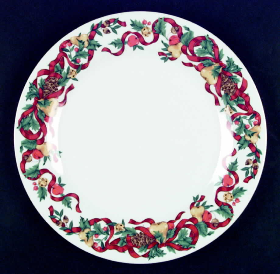 Holiday Ribbon Dinner Plate by Home Accents-1