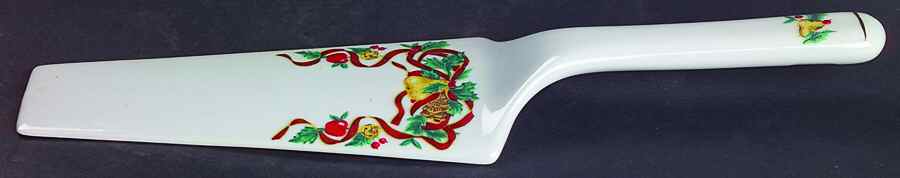 Holiday Ribbon Solid Ceramic Pie/Cake Server by Home Accents-1