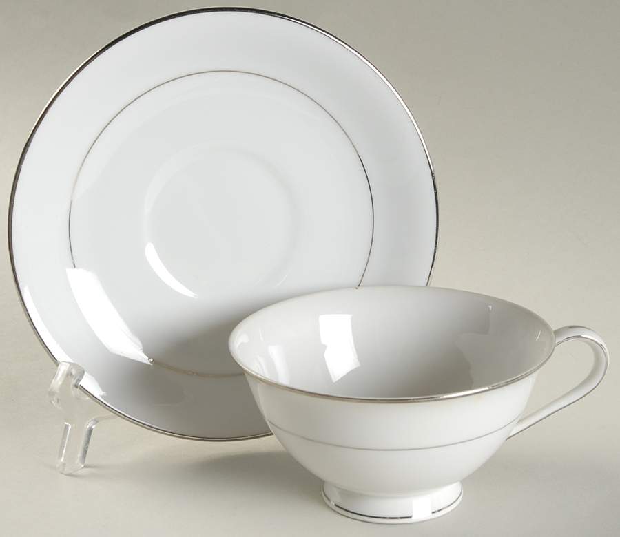 Crestline Footed Cup & Saucer Set by Hampton (Japan)-1
