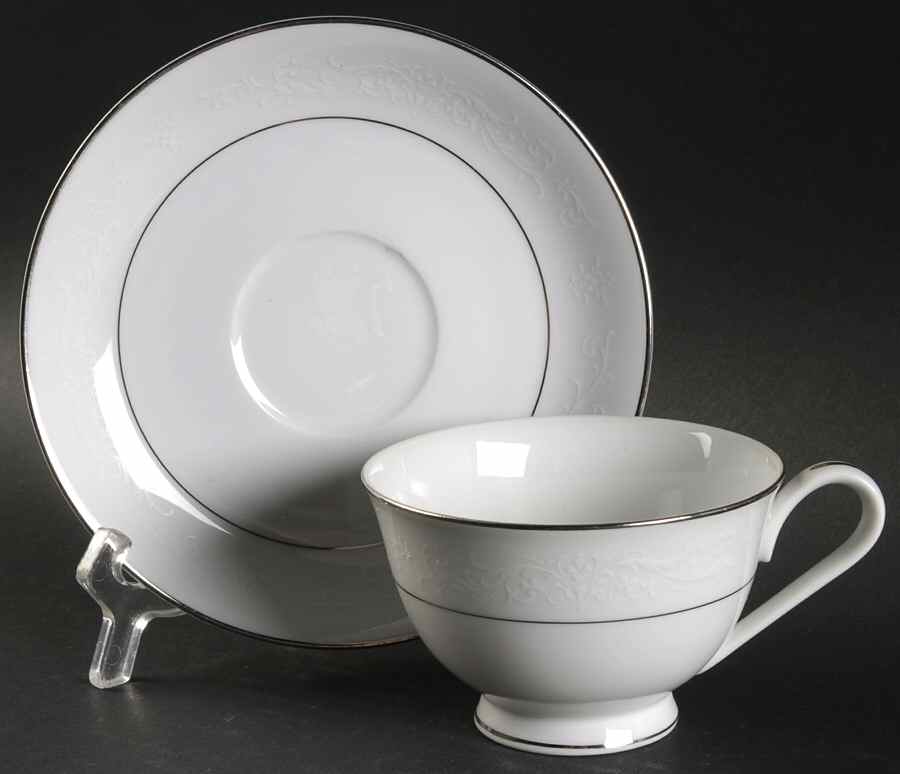 Florentine Footed Cup & Saucer Set by Hampton (Japan)-1