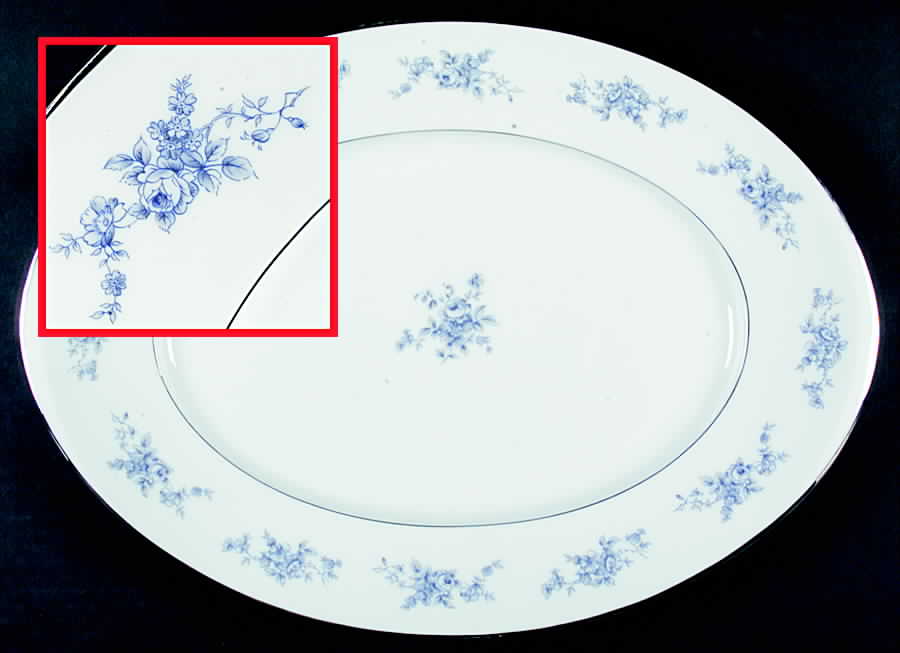 Sheffield Blue 14" Oval Serving Platter by Hampton (Japan)-1