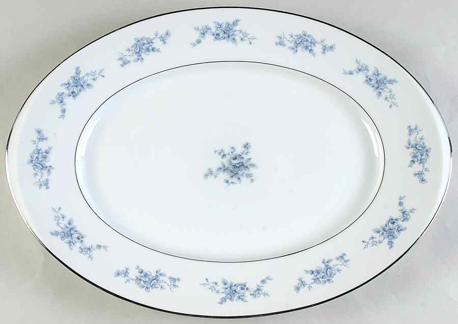 Sheffield Blue 16" Oval Serving Platter by Hampton (Japan)-1