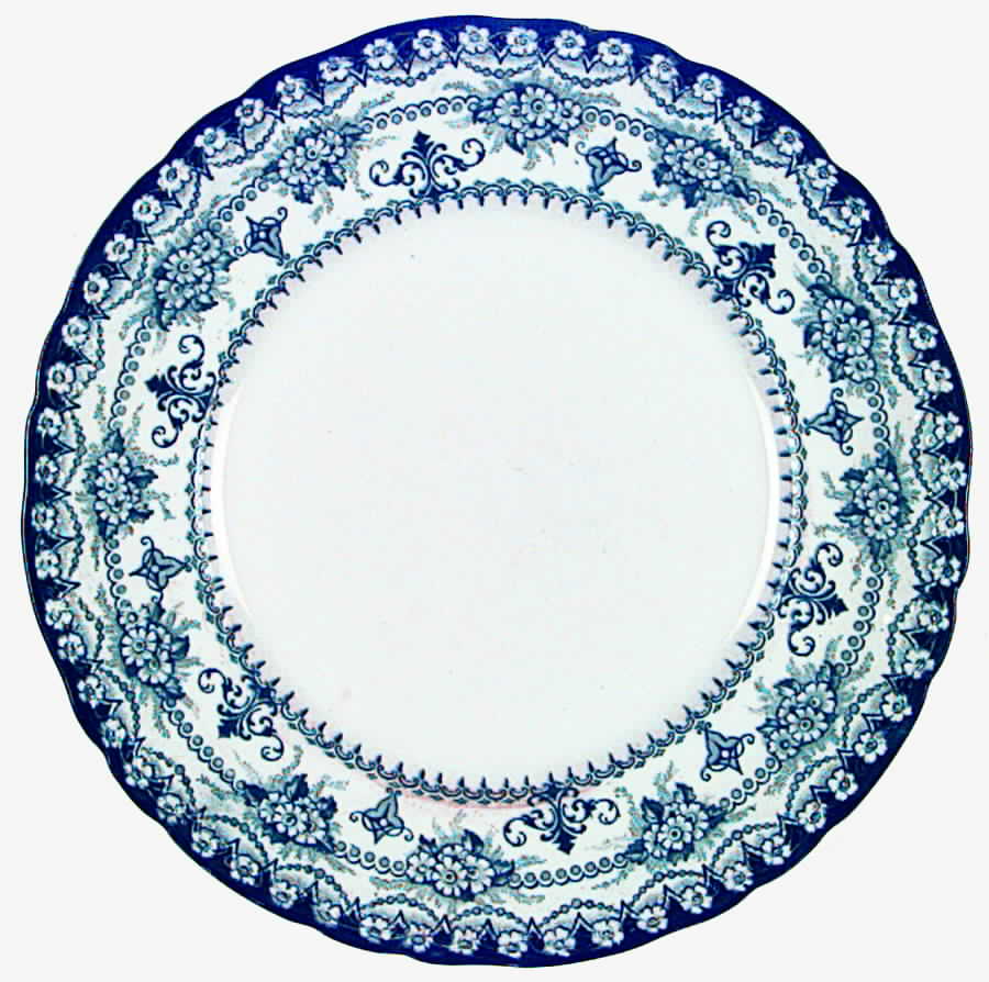 Maltese Blue Green Dinner Plate by Upper Hanley-1