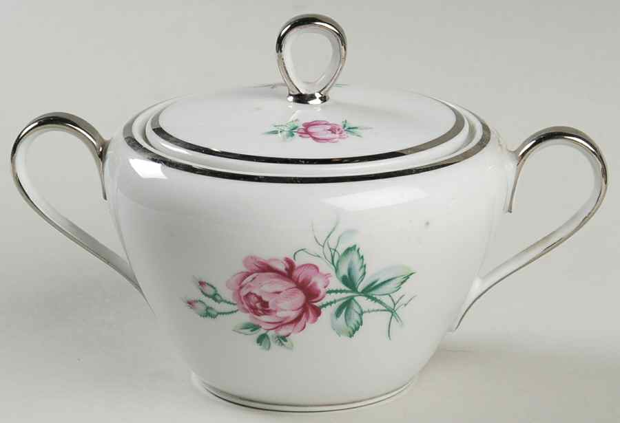 Dresden Rose Sugar Bowl & Lid by Home Arts-1